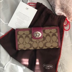 Pink Magenta Coach Wallet